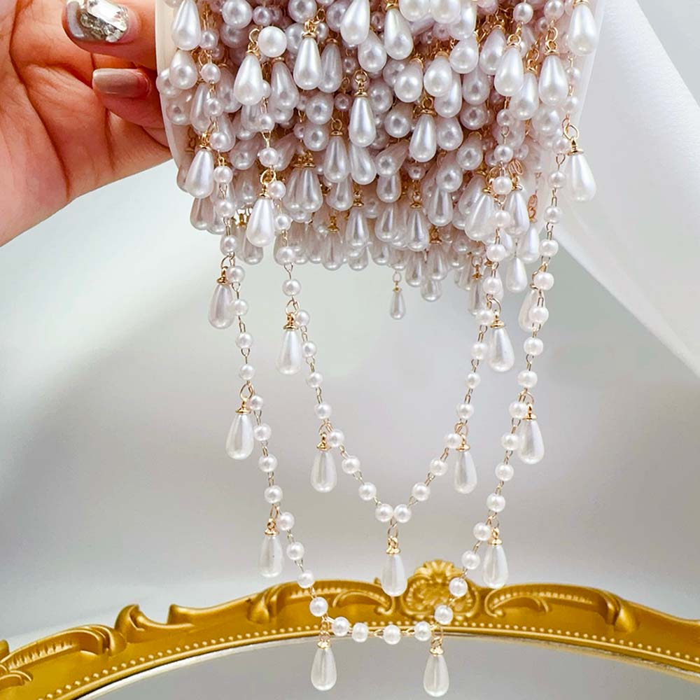 Pearl Trim Chain - 0.5M 1M İmitasyon İnci Su Damlası