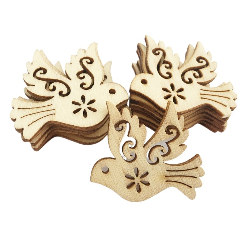 Embellish Craft - 50 adet İşlenmemiş Ahşap Barış Güvercini