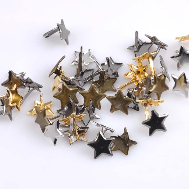 Embellishments For Scrapbooking - 50 adet karışık Pastel yıldız Brad