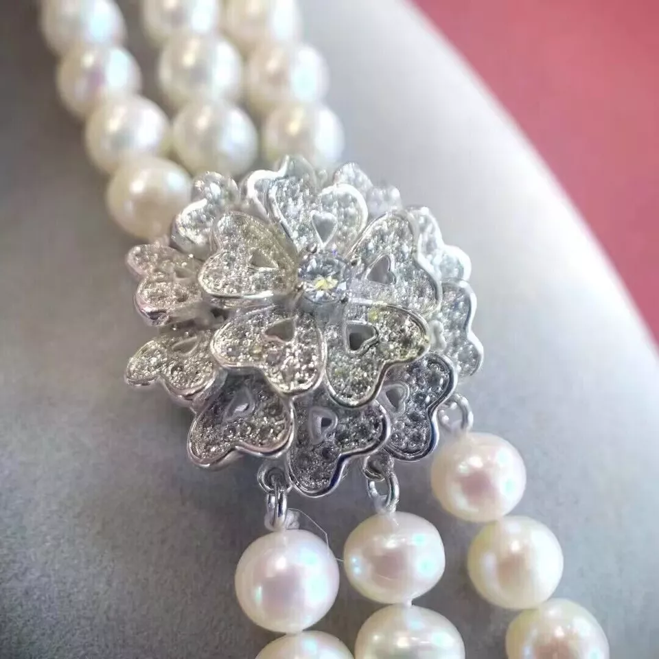 3 Telli İnci Kolye AAA 8-9mm D - Pearl Trim Chain incelemesi ve fiyatı