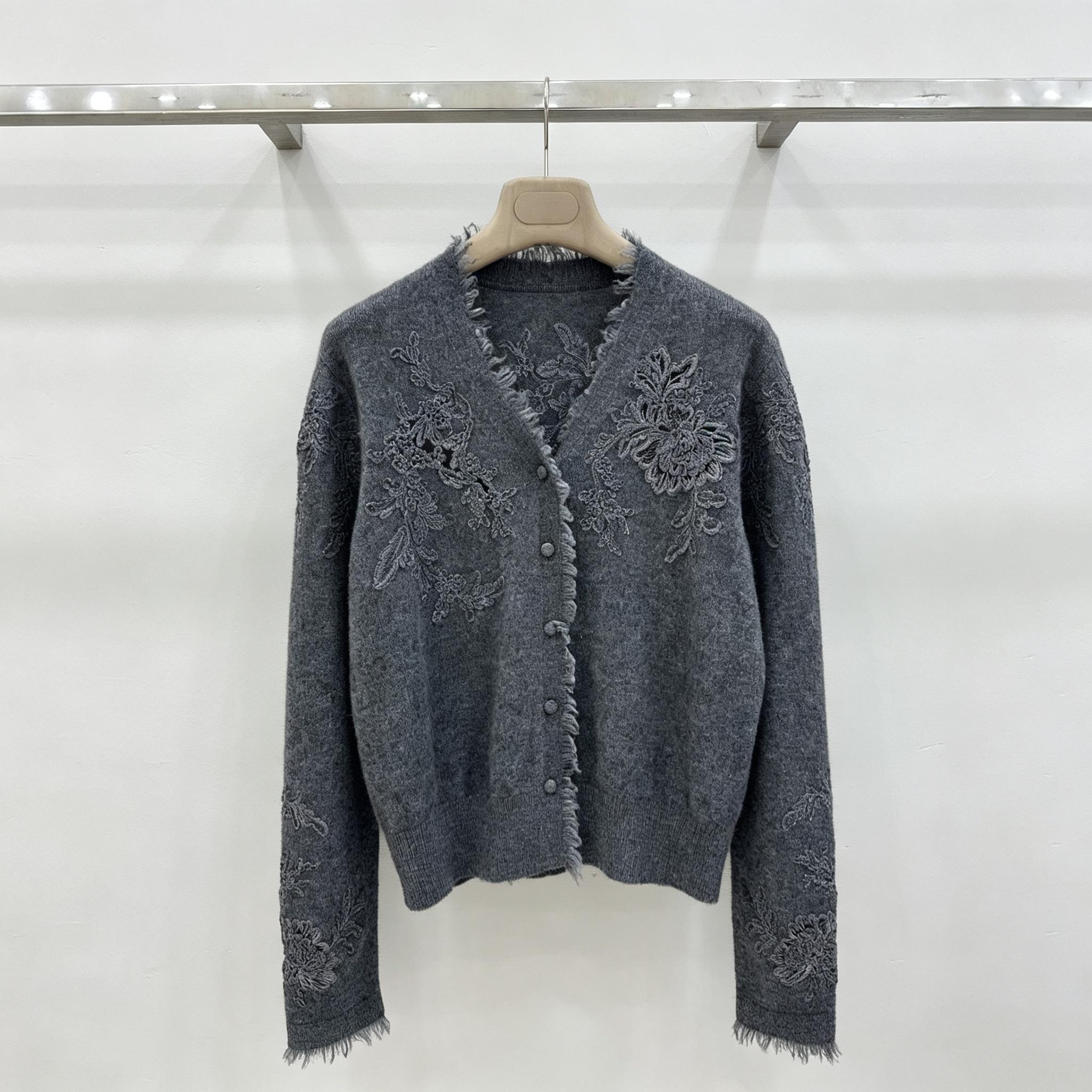 Kadın V Yaka Örme Hırka Çiçekl - Tassel Fringe Trim incelemesi ve fiyatı